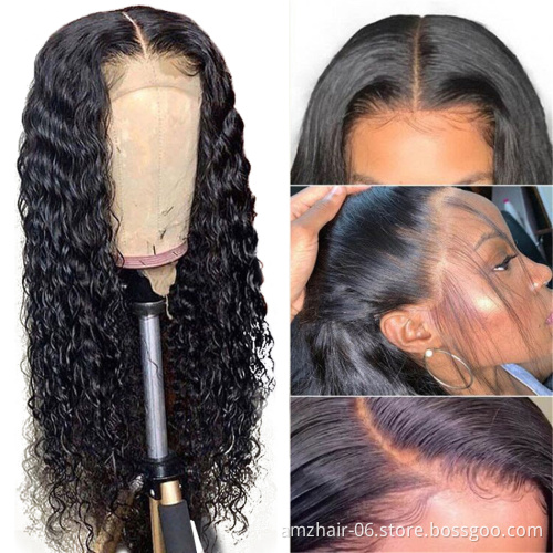 Cheap Raw Peruvian Virgin Human Hair Water Wave Hd Full Lace Front Wig Natural Human Hair Transparent Lace Frontal Wig Vendor